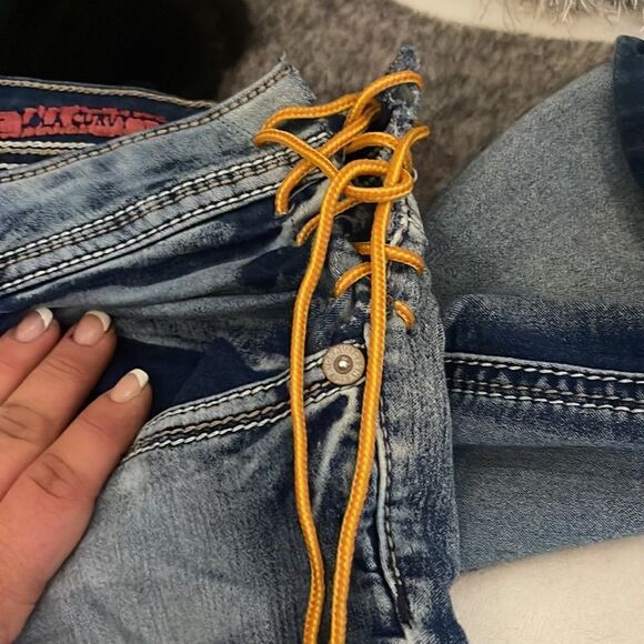 Hydraulic jeans 17/18 lola curvy light wash acid wash bootcut flare jeans - Picture 6 of 9